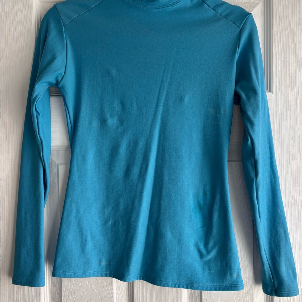 Under Armour ColdGear Performance Mock-neck Top Pullover Cyan Color Size MD - Picture 2 of 8